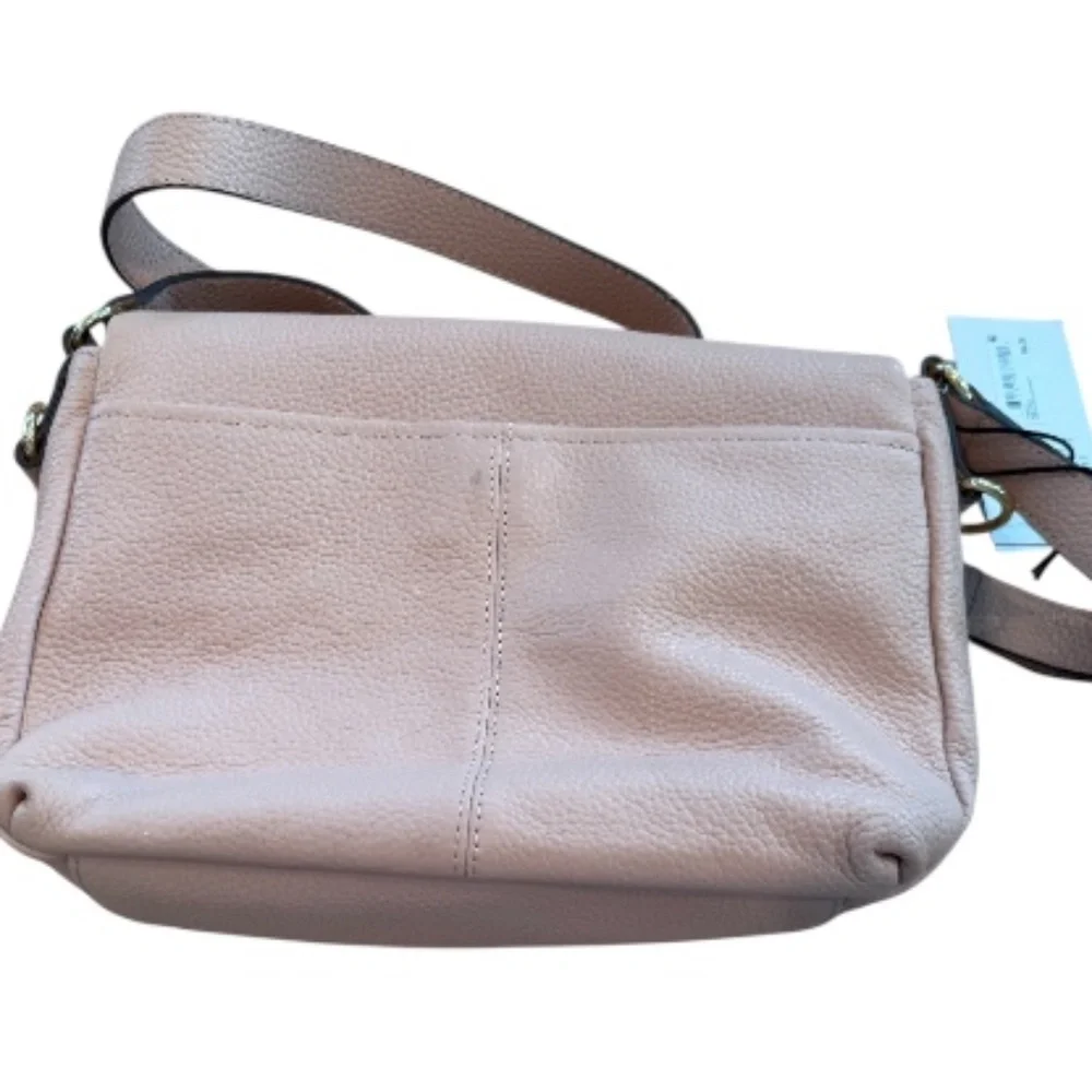 NWT AIMEE Preston Medium Leather Crossbody Bag | Rose Quartz
